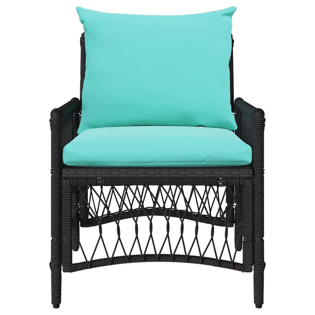 Gartenstuhl Schwarz 60 x 70 x 78 cm Poly-Rattan